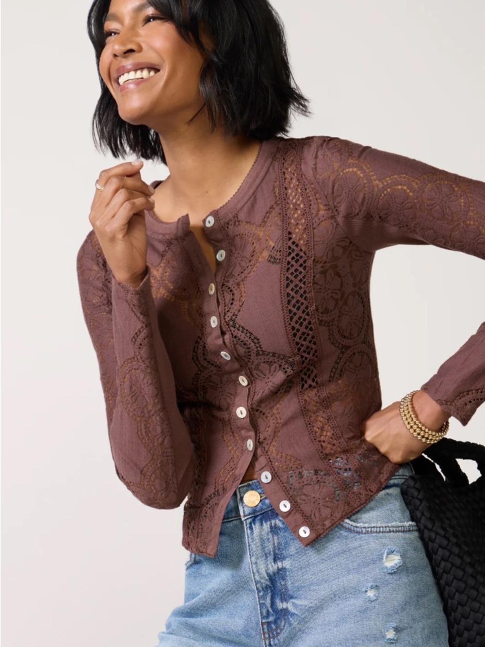 Free People Jae Knit Long Sleeve Chicorycoffee colorway nwt, sz Xs